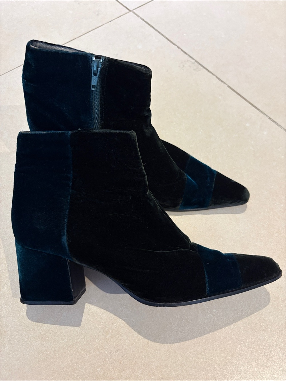 Prada pony hair and leather ankle boots - size 9,5 - preowned designer boots